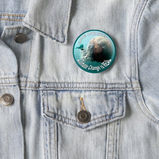 Retten Sie unsere Ozeane - Knopf Button (Beispiel)