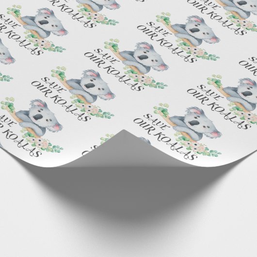 Retten Sie unseren Koala niedliches australisches Geschenkpapier (Ecke)