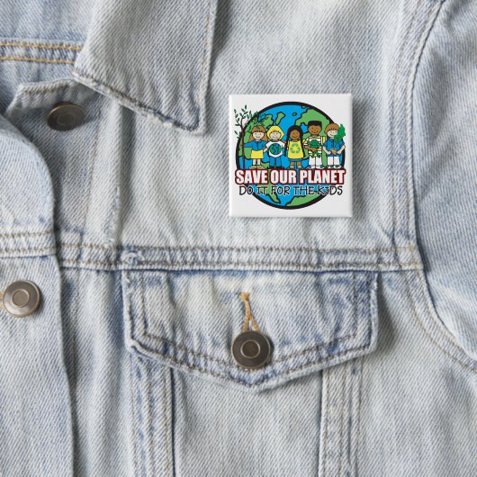 Retten Sie unseren Planeten Button (Beispiel)