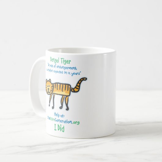 Retten Sie unseren Tiger Kaffeetasse (Vorderseite Links)