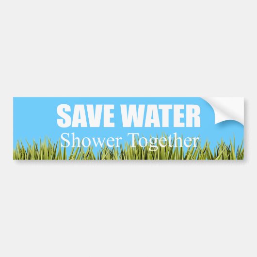 Retten Sie Wasser. Dusche zusammen Autoaufkleber (Vorne)