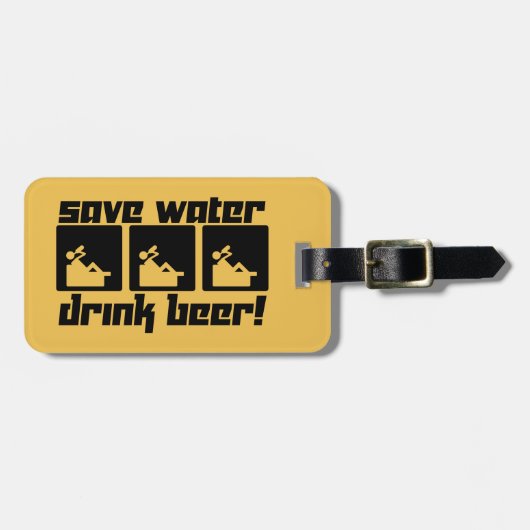 Retten Sie Wasser-Getränk-Bier! Gepäckanhänger (Vorderseite horizontal)