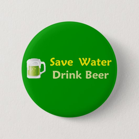 Retten Sie Wasser-Getränk-Bier-Knopf Button (Vorderseite)