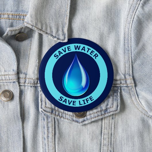 Retten Sie Wasser retten das Leben Button (Beispiel)