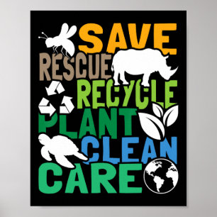 Rettend Bienenrettungstiere Gerecycelt Plastik - E Poster
