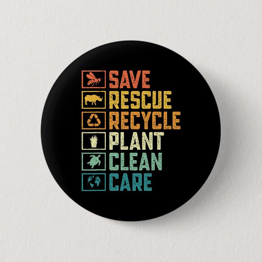 Rettend Bienenrettungstiere Recycelte Plastic Eart Button (Vorderseite)