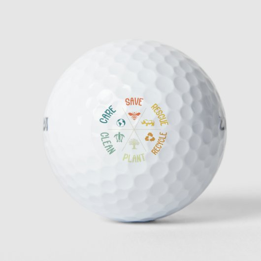 Rettend Bienenrettungstiere Recycelte Plastic Eart Golfball (Vorderseite)