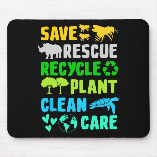 Rettend Bienenrettungstiere Recycelte Plastic Eart Mousepad (Vorne)