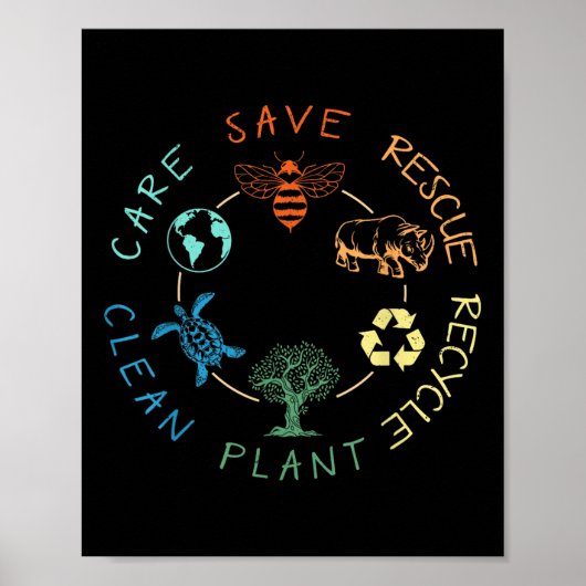 Rettend Bienenrettungstiere Recycelte Plastic Eart Poster (Vorne)