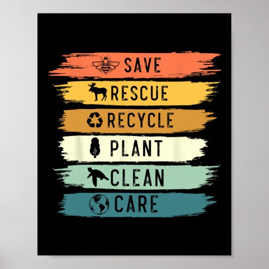 Rettend Bienenrettungstiere Recycelte Plastic Eart Poster (Vorne)
