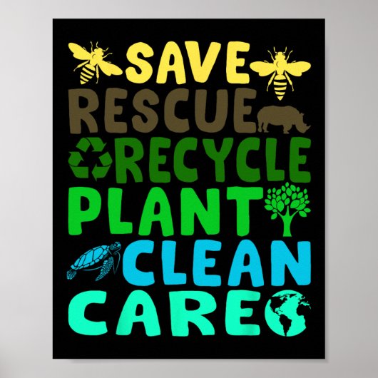 Rettend Bienenrettungstiere Recycelte Plastic Eart Poster (Vorne)