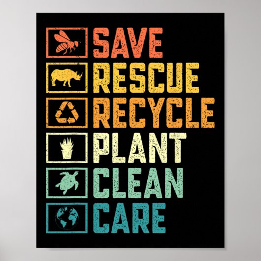 Rettend Bienenrettungstiere Recycelte Plastic Eart Poster (Vorne)