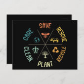 Rettend Bienenrettungstiere Recycelte Plastic Eart Postkarte (Vorne/Hinten)