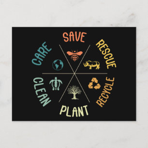 Rettend Bienenrettungstiere Recycelte Plastic Eart Postkarte