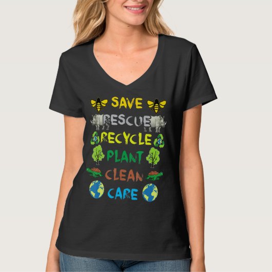 Rettend Bienenrettungstiere Recycelte Plastic Eart T-Shirt (Vorderseite)