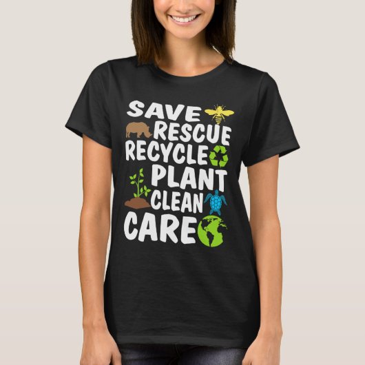 Rettend Bienenrettungstiere Recycelte Plastic Eart T-Shirt (Vorderseite)