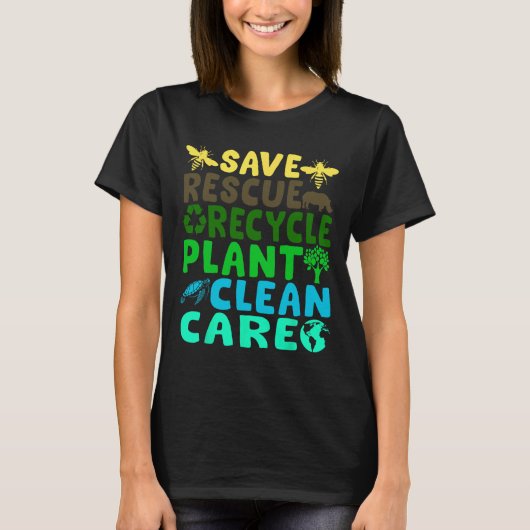 Rettend Bienenrettungstiere Recycelte Plastic Eart T-Shirt (Vorderseite)