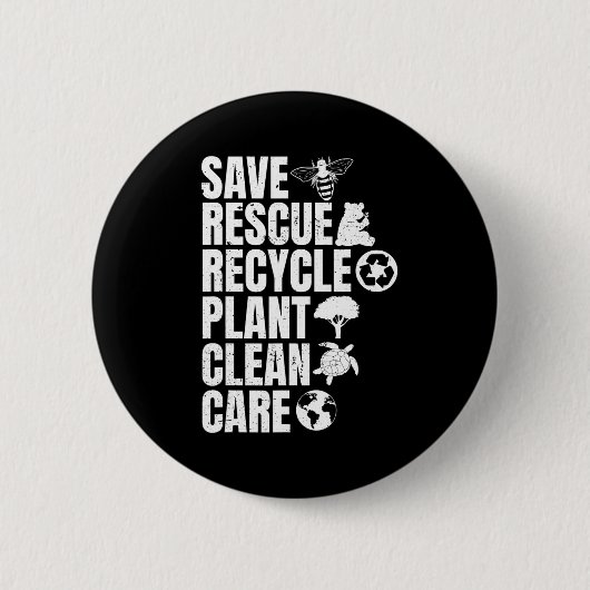 Rettend Bienenrettungstiere Recycelte Plastict Ear Button (Vorderseite)