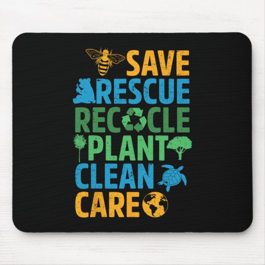 Rettend Bienenrettungstiere Recycelte Plastict Ear Mousepad (Vorne)