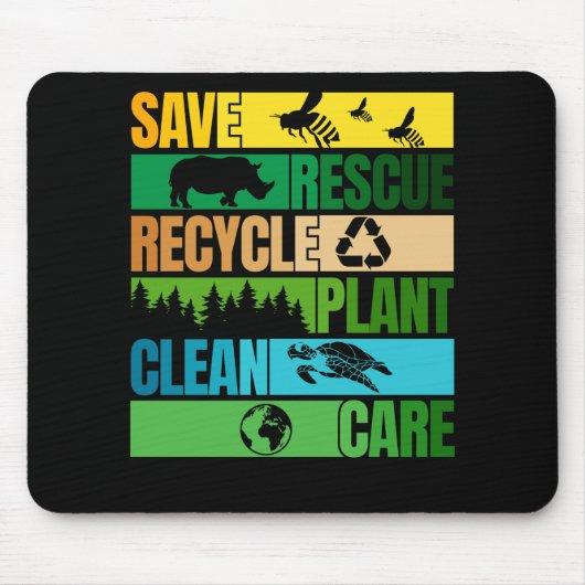Rettend Bienenrettungstiere Recycelte Plastict Ear Mousepad (Vorne)