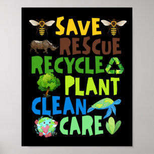 Rettend Bienenrettungstiere Recycelte Plastict Ear Poster