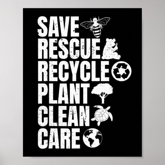 Rettend Bienenrettungstiere Recycelte Plastict Ear Poster (Vorne)