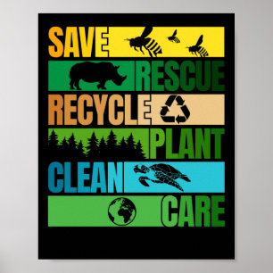 Rettend Bienenrettungstiere Recycelte Plastict Ear Poster