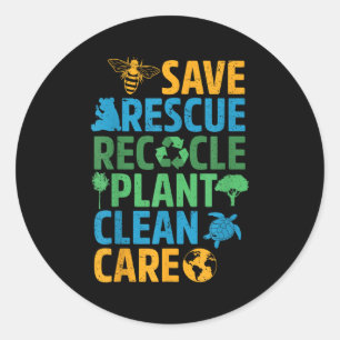 Rettend Bienenrettungstiere Recycelte Plastict Ear Runder Aufkleber