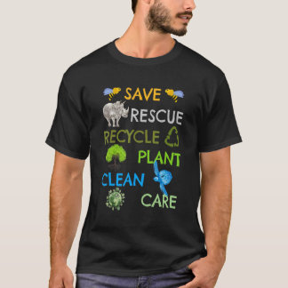 Rettend Bienenrettungstiere Recycelte Plastict Ear T-Shirt