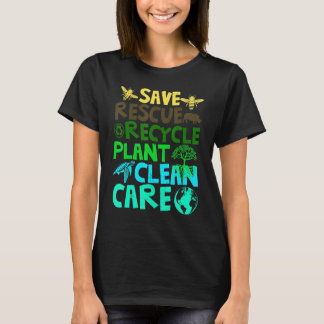 Rettend Bienenrettungstiere Recycelte Plastict Ear T-Shirt