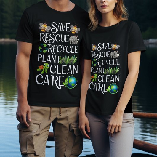 Rettend Bienenrettungstiere Recycelte Plastict T-Shirt