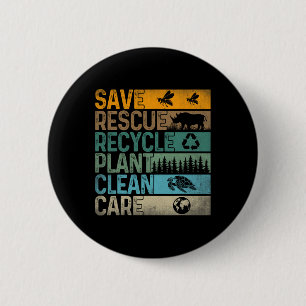 Rettend Bienenrettungstiere Recycelte Plastik-Fun- Button