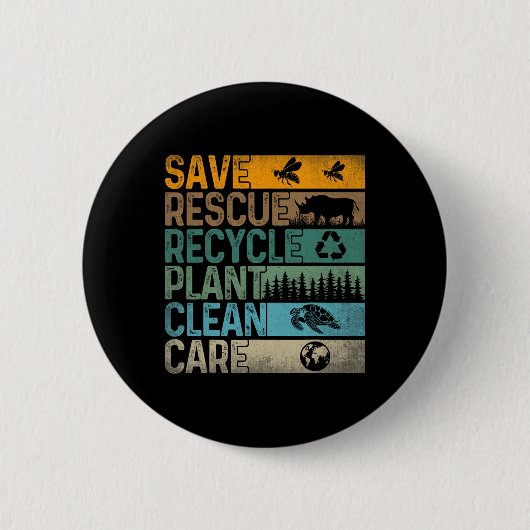 Rettend Bienenrettungstiere Recycelte Plastik-Fun- Button (Vorderseite)