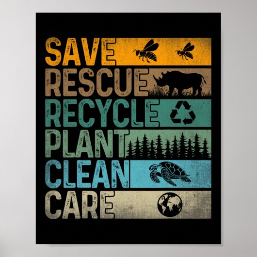 Rettend Bienenrettungstiere Recycelte Plastik-Fun- Poster (Vorne)