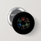 Rettend Bienenrettungstiere Recycelte Plastiktier Button (Vorne & Hinten)