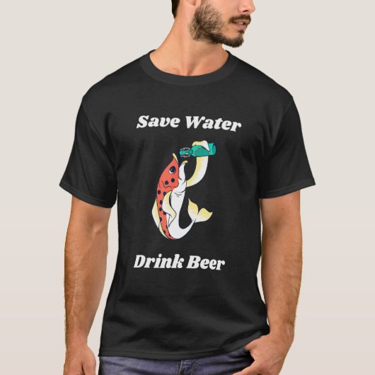 Rettend Bier Wasser trinken Bier Urlaub Fischfang T-Shirt (Vorderseite)