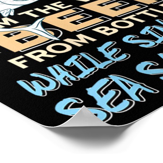 Rettend Fische und Bier beim Singen von Seeschwalb Poster (Ecke)