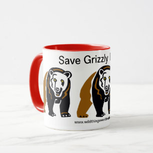 Rettend GRIZZLY Bears - gefährdete Tiere - wild le Tasse