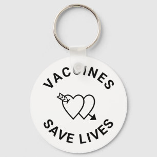 Rettend Impfstoffe leben Schwarz-Weiß-Herzen niedl Schlüsselanhänger