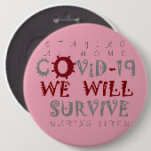 Rettend Leben Bleibe auf Zuhause Corona Virus COVI Button (Vorne & Hinten)