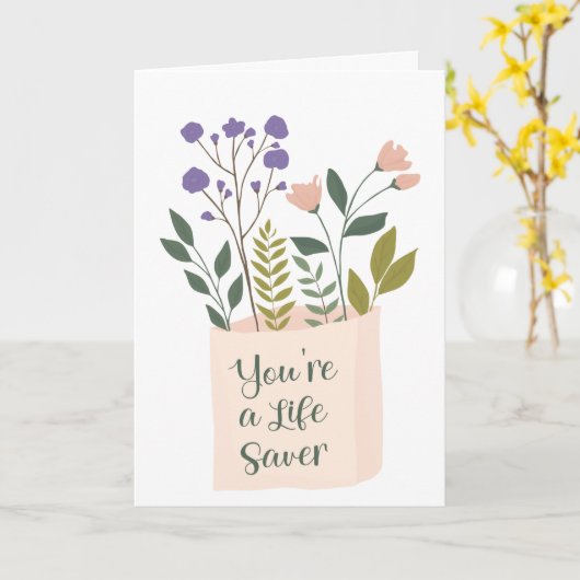 Rettend Leben dank Karte floral (Gelbe Blume)