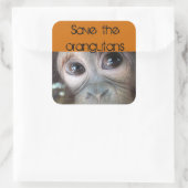 Rettend Orangutane Quadratischer Aufkleber (Tasche)