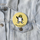 Rettend PENGUINS - Gefährdete Tiergrafik - Gelb Button (Beispiel)