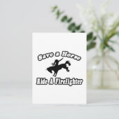 Rettend Pferd, Feuerwehrmann Postkarte (Stehend Vorderseite)