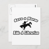 Rettend Pferd, librarisch reiten Postkarte (Vorne/Hinten)