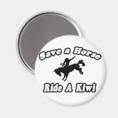 Rettend Pferd, Ride Kiwi Magnet (Vorderseite/Rückseite)