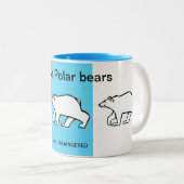 Rettend Polar-BÄREN - gefährdetes Tier - arktisch- Zweifarbige Tasse (VorderseiteRechts)