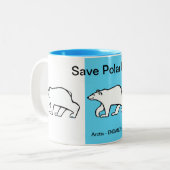 Rettend Polar-BÄREN - gefährdetes Tier - arktisch- Zweifarbige Tasse (Vorderseite Links)