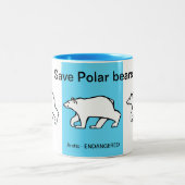 Rettend Polar-BÄREN - gefährdetes Tier - arktisch- Zweifarbige Tasse (Mittel)