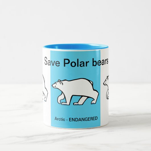 Rettend Polar-BÄREN - gefährdetes Tier - arktisch- Zweifarbige Tasse (Mittel)